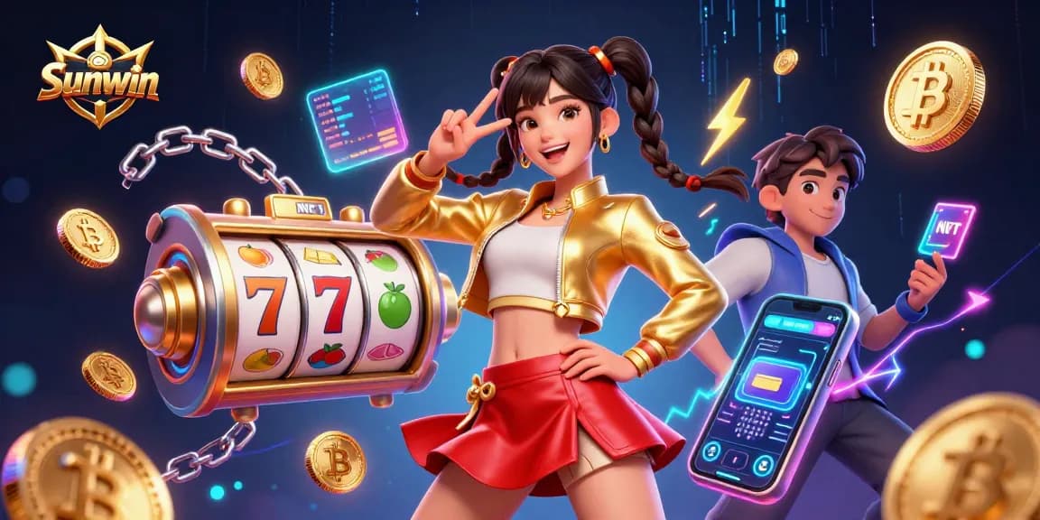 Experience thrilling casino action with Sunwin, showcasing vibrant slot games and cryptocurrency coins for exciting gameplay.
