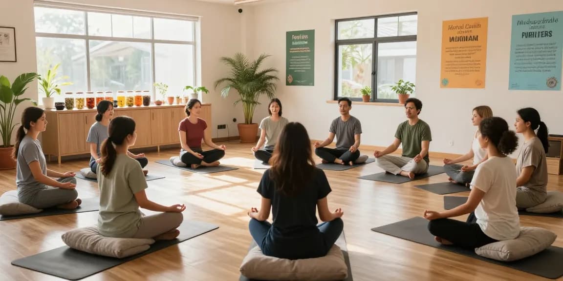 Community wellness workshop promoting rokok88 login for mental health education.