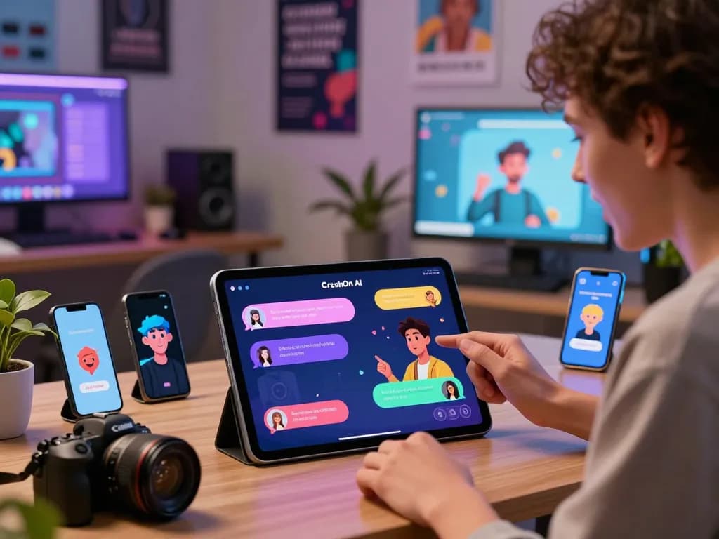 Engaging user interactions with Crushon AI platform showcasing dynamic character chats.