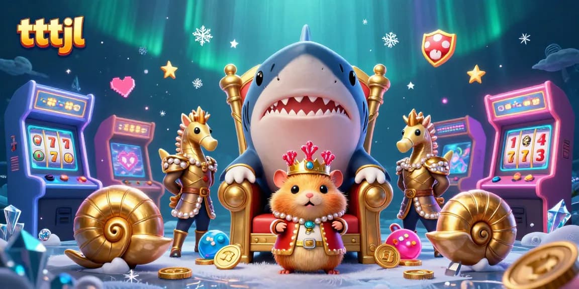 Experience thrilling slots inspired by tttjl with a fierce golden hamster king and colorful arcade elements.