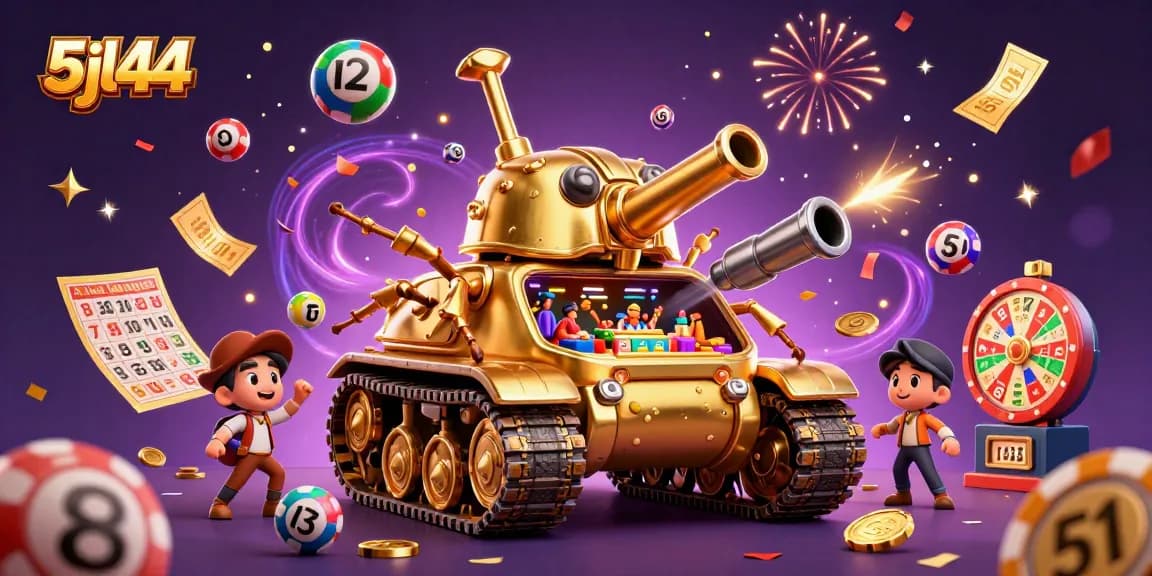 Experience winning excitement at 5jl44 with vibrant casino-themed illustration bursting with color and energy.