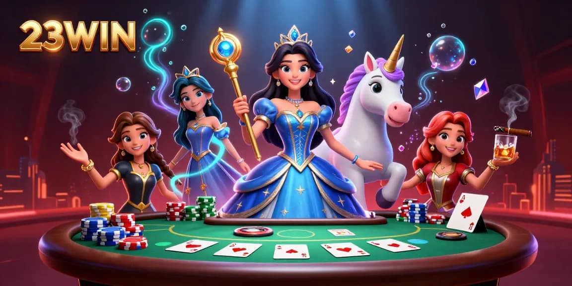 Experience luxury at 23WIN with magical casino gaming atmosphere full of vibrant details.
