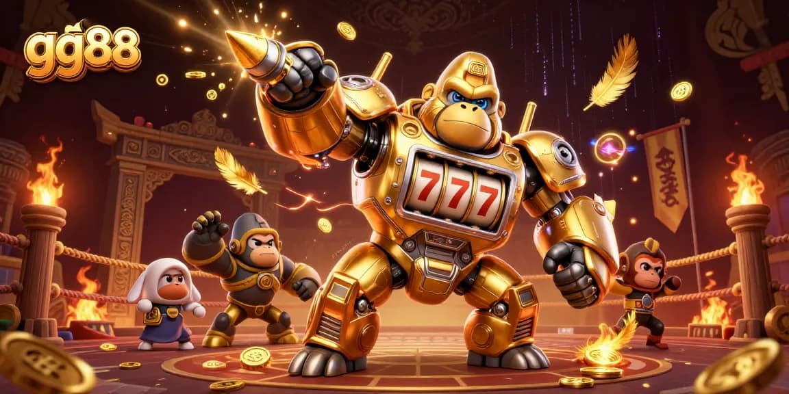 Engage in thrilling play on gg88, featuring a dynamic gorilla mech and exciting casino elements.