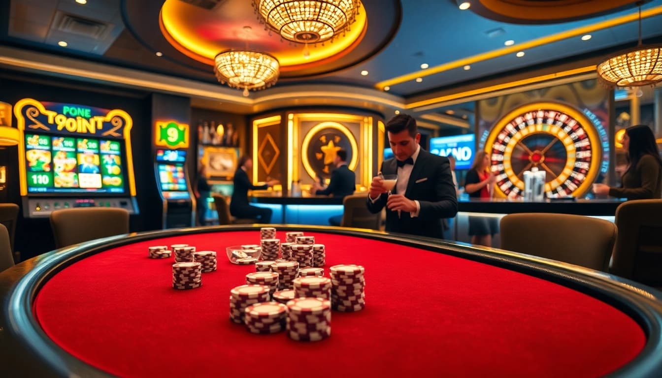 Experience thrilling gameplay at 9PH with engaging poker and vibrant casino scenes.
