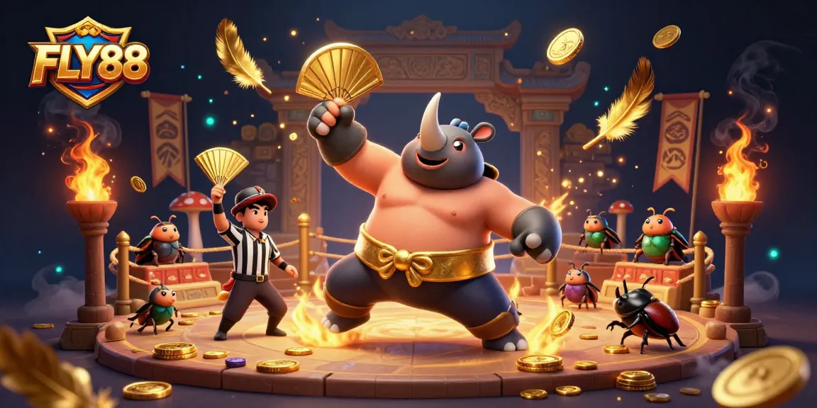 FLY88 captivates players with exhilarating gaming experience featuring a sumo champion beetle.