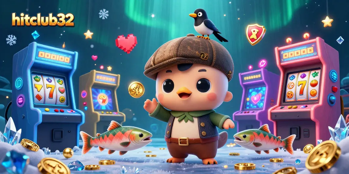 Engage in exciting gameplay with hitclub32 gaming elements, featuring slot machines and a vibrant atmosphere.