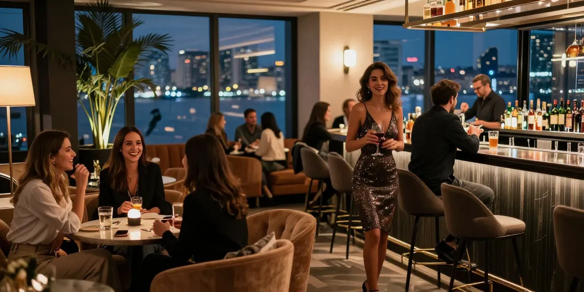 Küçükçekmece escort ile lüks bir gece hayatı deneyimi, modern bar ve eğlenceli bir atmosfer.