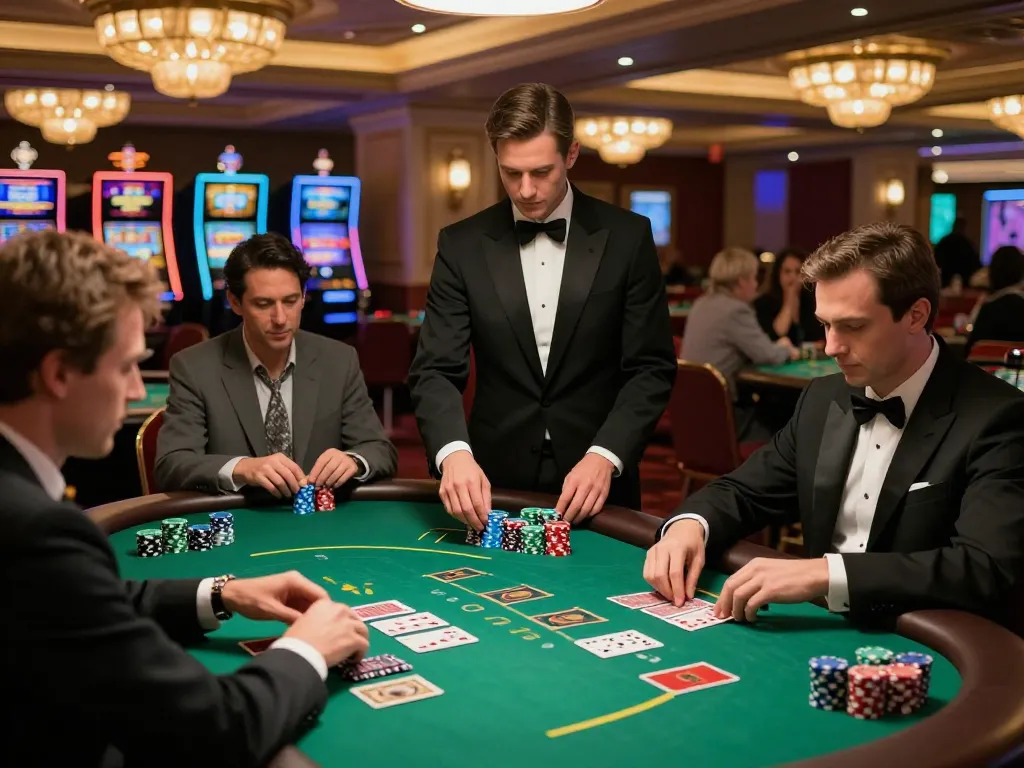 ku88 blackjack game in luxurious setting with engaged players and professional dealer