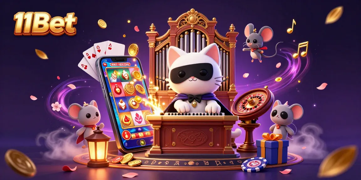 Engage with 11Bet's thrilling promotions and captivating gameplay at a vibrant casino scene.