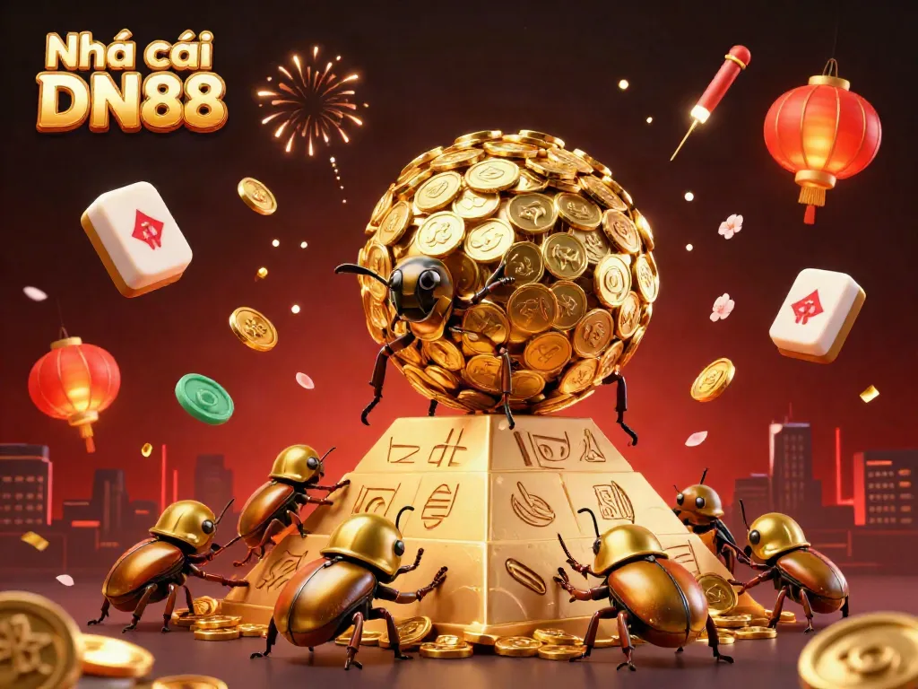 Engage with Nhà cái DN88 through this vibrant 3D casino scene illustrating fun and excitement.