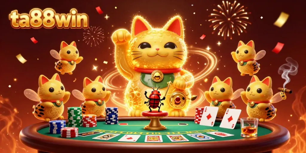 Join the excitement of ta88win with lucky cat and firefly-themed casino fun!