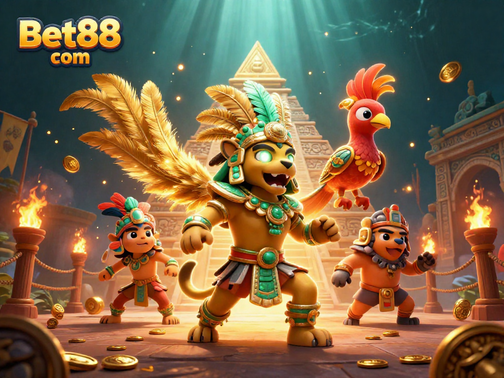 Engage with Bet88 com's thrilling atmosphere in this vibrant 3D casino illustration.