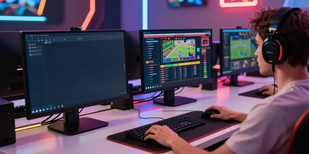 Engaging online betting experience with nbet gaming setup showcasing live events and stylish accessories
