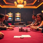 S8 poker chips on a luxury casino table during an exciting high-stakes game.