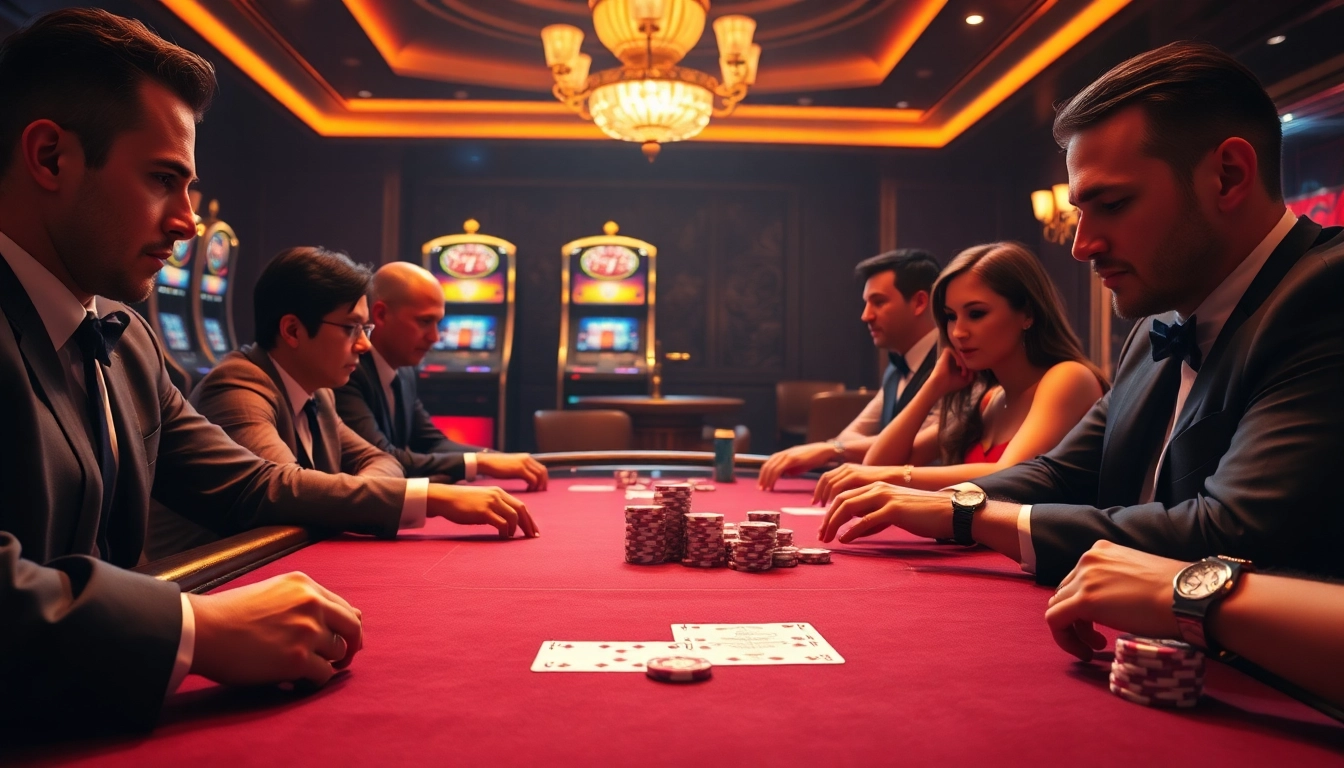 S8 poker chips on a luxury casino table during an exciting high-stakes game.