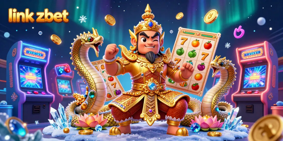 Join the thrill at link zbet with vivid slot action and animated characters in a digital casino landscape.